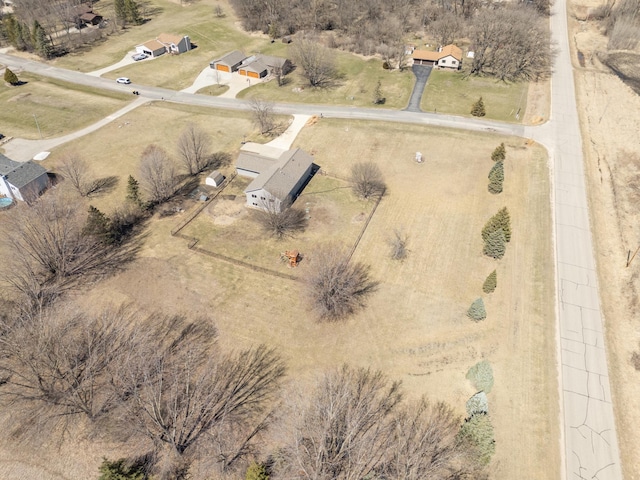 aerial view with a rural view