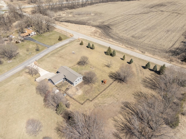 drone / aerial view featuring a rural view