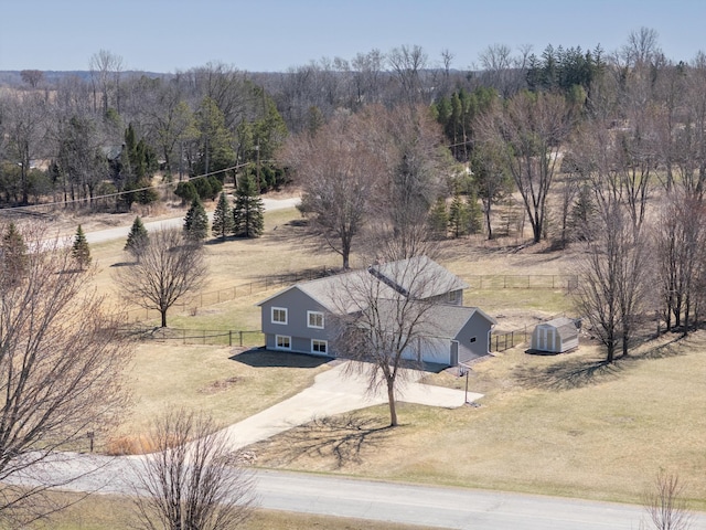drone / aerial view featuring a rural view
