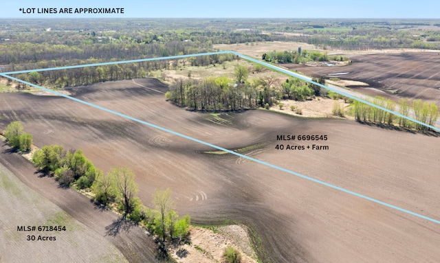100 Stark Rd, Harris, MN 55032 - aerial view of sparsely populated area featuring property parcel outlined