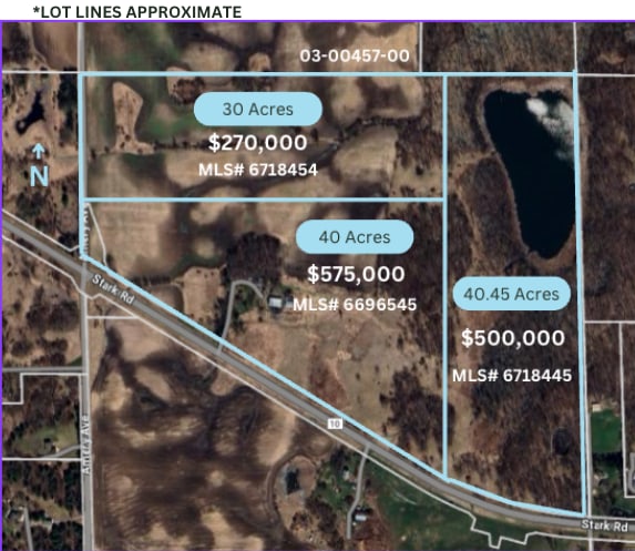 100 Stark Rd, Harris, MN 55032 - map / location featuring property boundaries highlighted