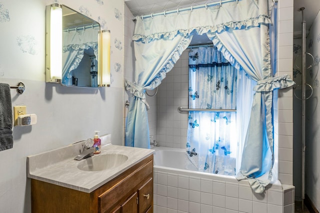 100 Stark Rd, Harris, MN 55032 - full bathroom featuring vanity and shower / bath combination with curtain