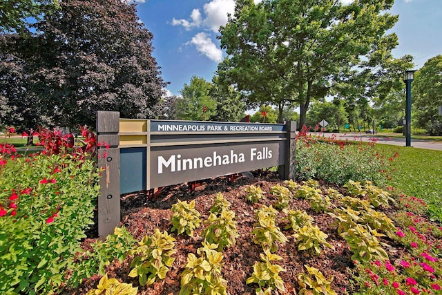 view of community sign