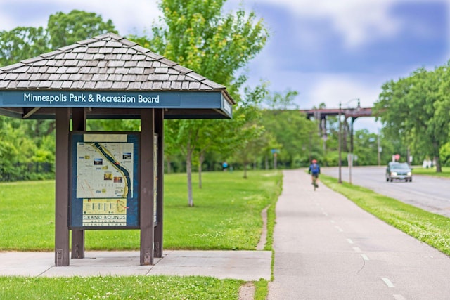 view of community with a yard