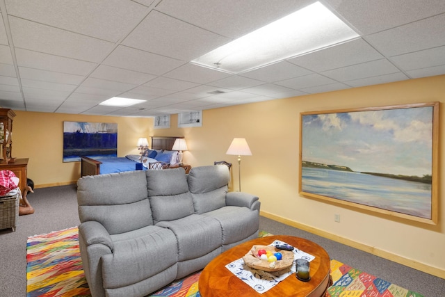 1767 Fremont Ave S, Minneapolis, MN 55403 - living area with carpet flooring and a paneled ceiling