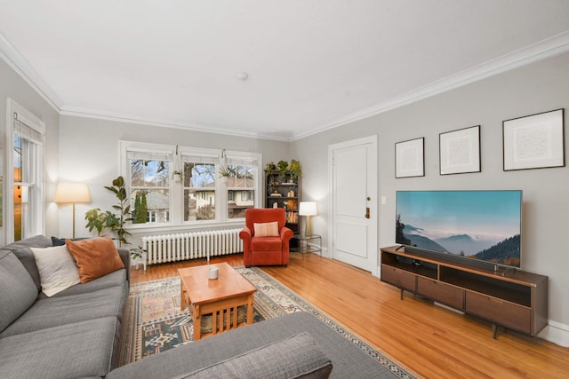 3542 Garfield Ave Unit 3, Minneapolis, MN 55408 - living area featuring radiator heating unit, healthy amount of natural light, wood finished floors, and ornamental molding