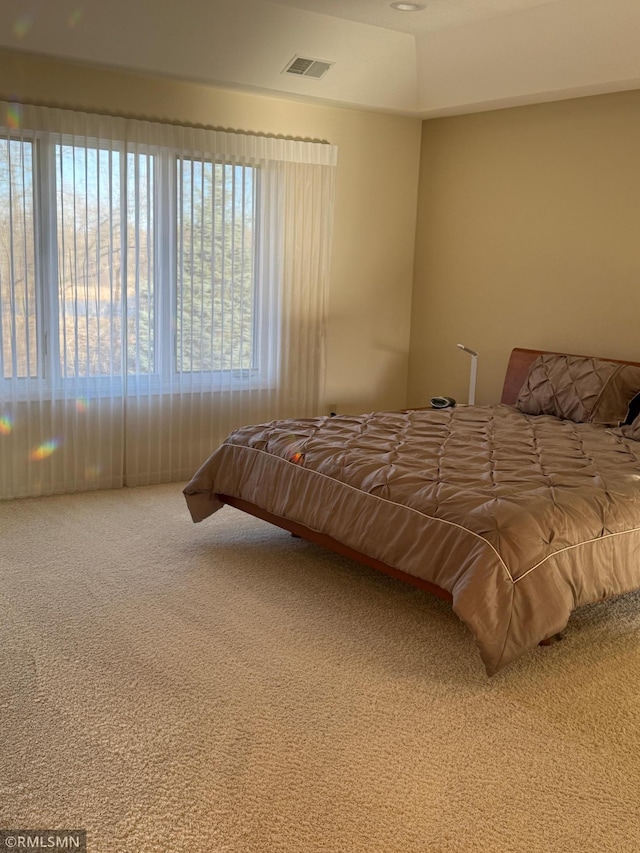 bedroom with carpet and visible vents
