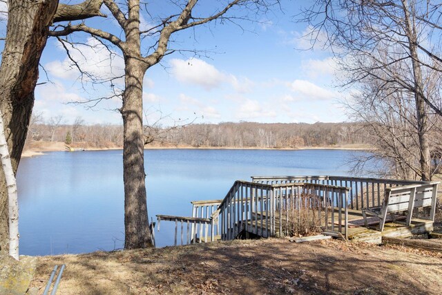 828 143rd St, Garfield Twp, WI 54001 - dock area featuring a water view