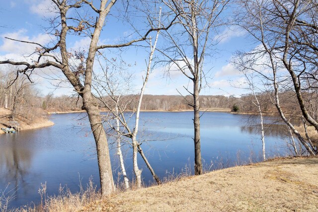 828 143rd St, Garfield Twp, WI 54001 - water view with a heavily wooded area