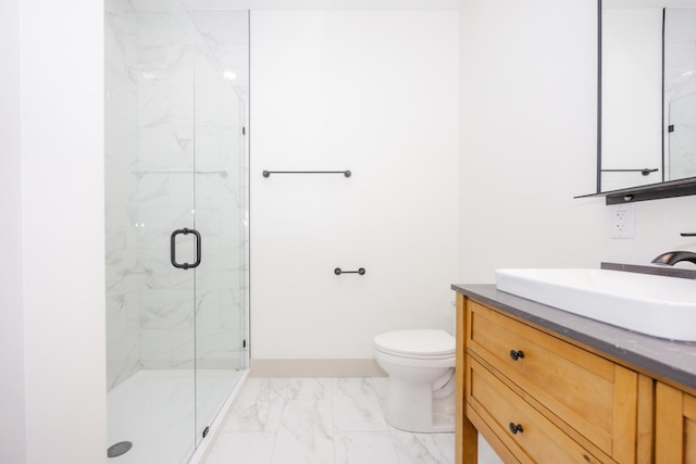 123 River View Rd, Ottertail, MN 56571 - full bathroom with marble finish flooring, vanity, and a marble finish shower