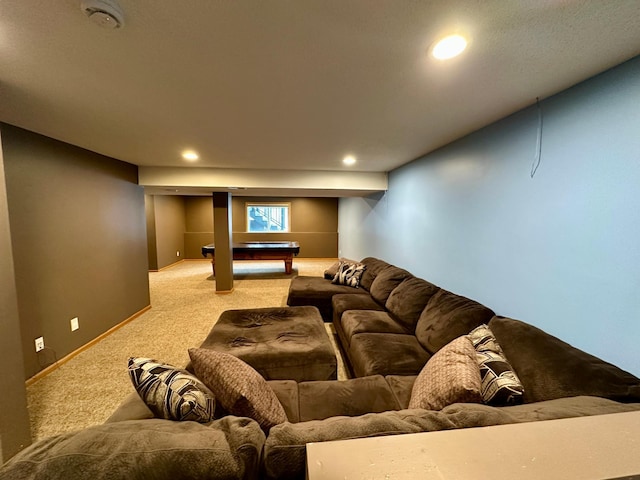 interior space with baseboards and recessed lighting