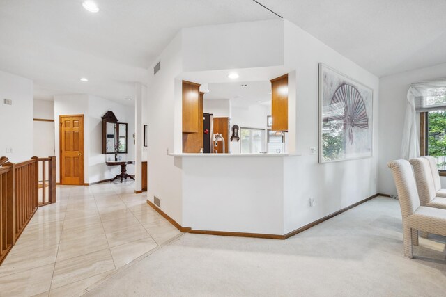 8991 Ferndale Ln, Eden Prairie, MN 55347 - hallway with visible vents, recessed lighting, and light colored carpet