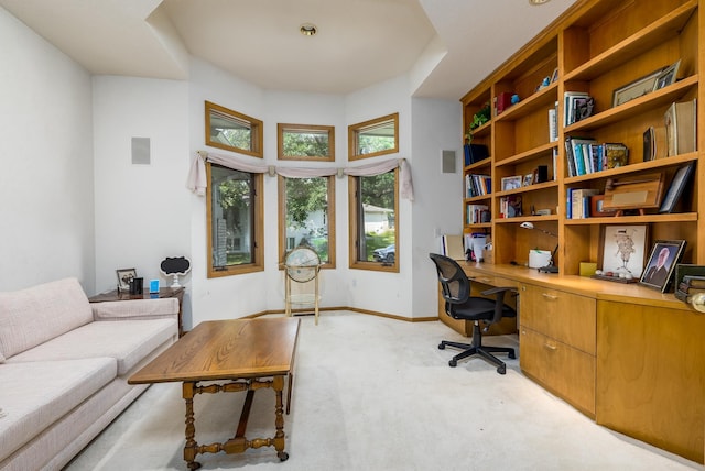 8991 Ferndale Ln, Eden Prairie, MN 55347 - office with light colored carpet, built in study area, and baseboards