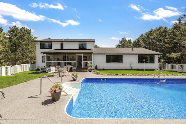 36090 Helium St NW, Wyanett Twp, MN 55371 - view of pool with a sunroom and a patio area