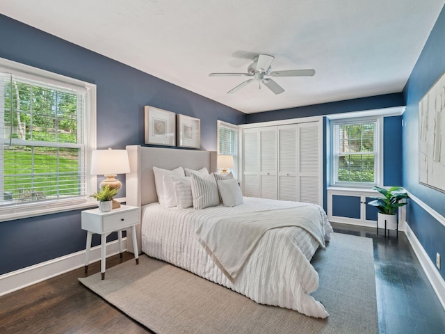 5048 Kent Ave, Edina, MN 55436 - bedroom featuring wood finished floors, a closet, and ceiling fan
