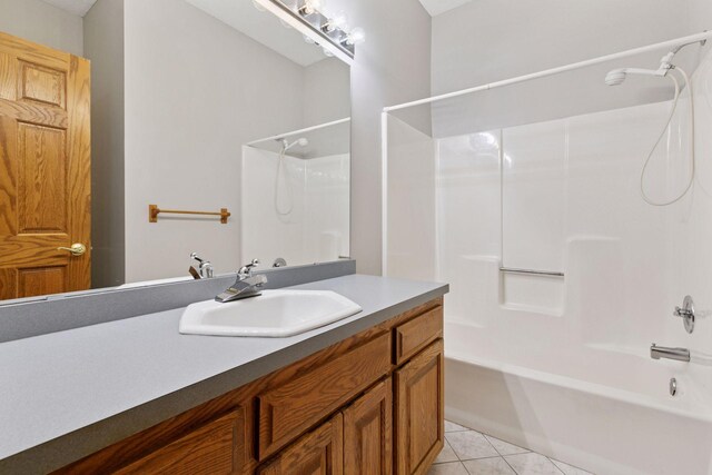 11765 177th St W, Lakeville, MN 55044 - full bathroom featuring tile patterned floors, vanity, and shower / bathtub combination