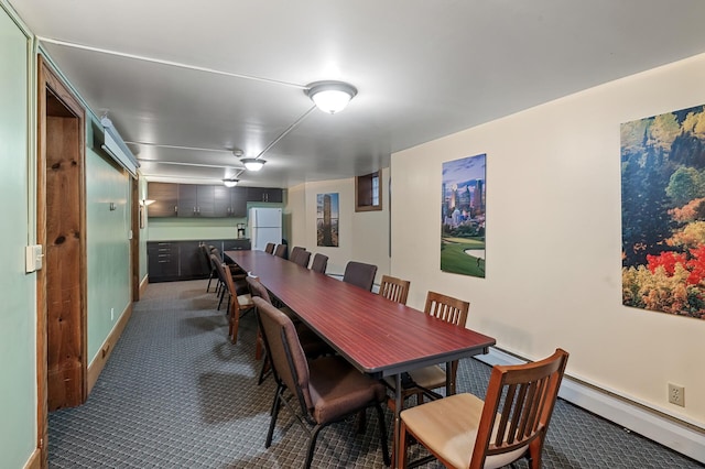 1801 Elliot Ave Unit 4And 6, Minneapolis, MN 55404 - carpeted dining area featuring a baseboard heating unit, baseboards, and baseboard heating