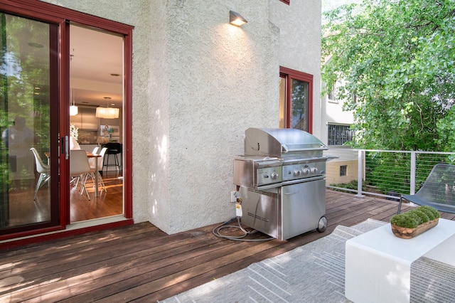 deck with area for grilling