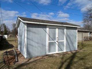 view of shed