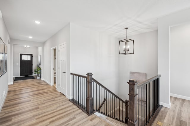 548 Mallard St NE, Hanover, MN 55341 - foyer with a chandelier, wood finished floors, and recessed lighting