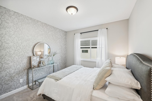 548 Mallard St NE, Hanover, MN 55341 - carpeted bedroom featuring wallpapered walls and an accent wall