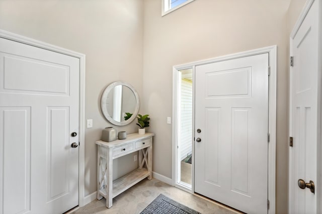 entrance foyer with baseboards