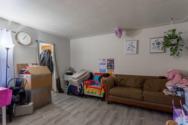 living area with wood finished floors