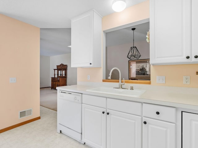 9323 Kimberly Ln N, Maple Grove, MN 55311 - kitchen with dishwasher, light countertops, white cabinetry, and light floors