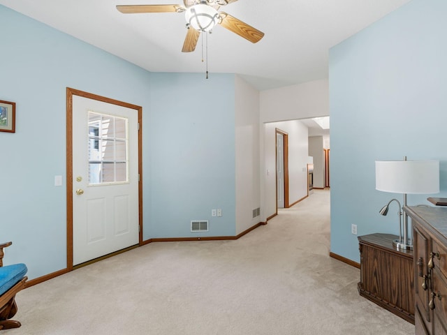 9323 Kimberly Ln N, Maple Grove, MN 55311 - foyer entrance featuring light colored carpet and ceiling fan