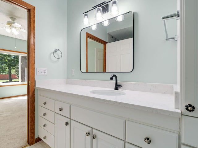 9323 Kimberly Ln N, Maple Grove, MN 55311 - bathroom with ceiling fan and vanity