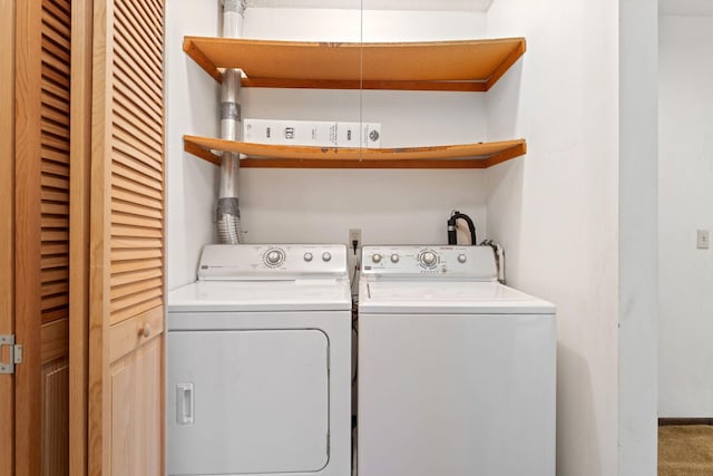 7508 Germane Trl Unit 0, Apple Valley, MN 55124 - laundry area featuring washer and clothes dryer and carpet flooring