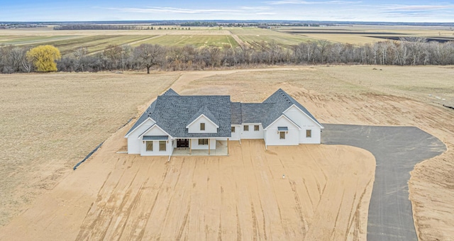 aerial view featuring a rural view