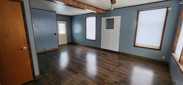 612 Mcpherson St, Littlefork, MN 56653 - empty room featuring beamed ceiling and wood finished floors