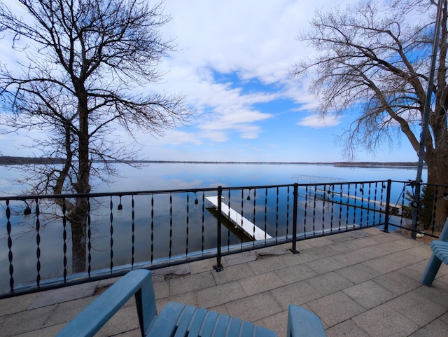 45257 Jack Pine Dr, Perham Twp, MN 56573 - view of patio featuring a water view and a balcony