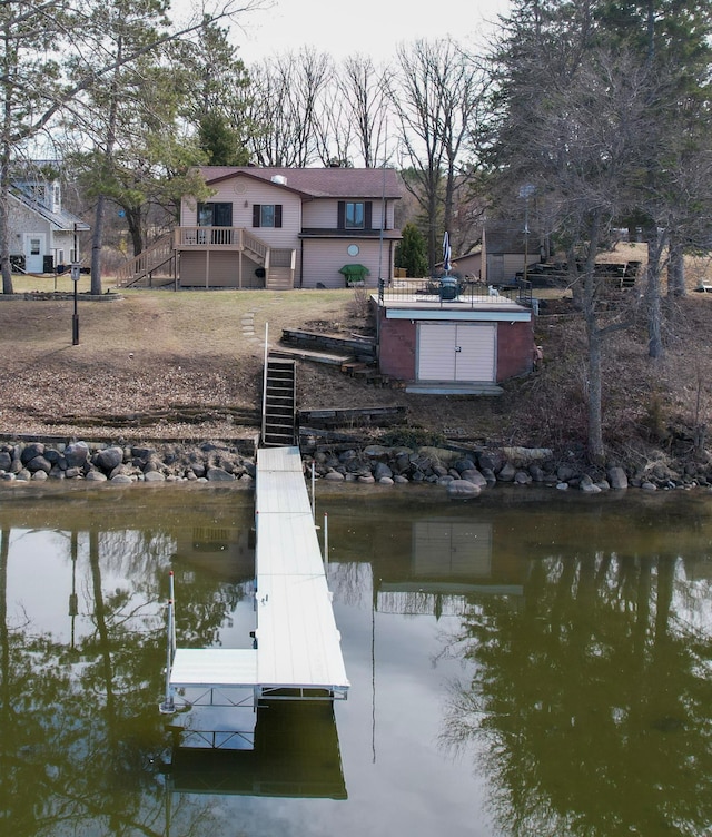 45257 Jack Pine Dr, Perham Twp, MN 56573 - dock with stairway and a water view