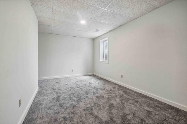 14347 Memorywood Dr, Baxter, MN 56425 - carpeted empty room with a paneled ceiling, visible vents, and baseboards