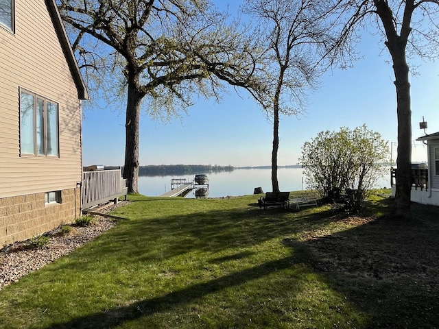 7030 147th Ave SE, Lake Lillian, MN 56253 - view of grassy yard featuring a water view and a dock