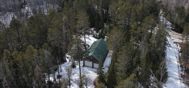 25440 Odonnell Ln, Bigfork, MN 56628 - snowy aerial view featuring a forest view