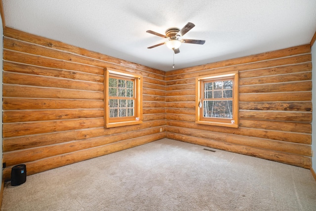 21339 Finch Dr, Park Rapids, MN 56470 - carpeted empty room with ceiling fan and a textured ceiling
