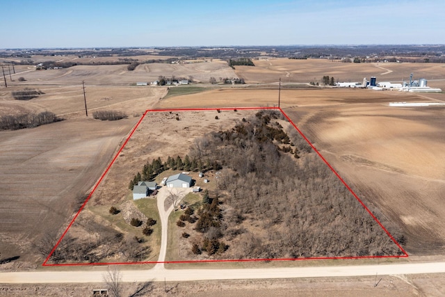 3195 115th St NW, Oronoco, MN 55960 - aerial view of sparsely populated area featuring property boundaries highlighted