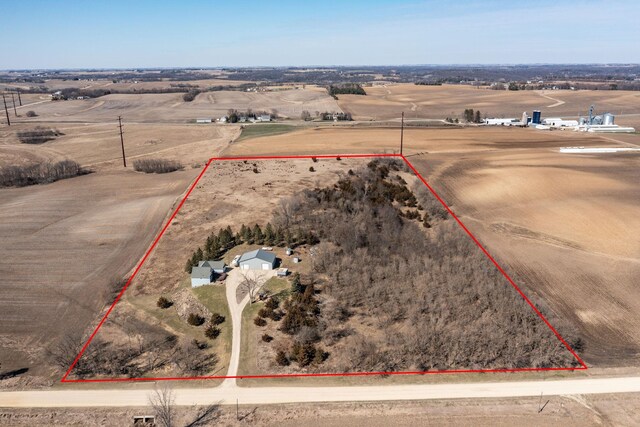 3195 115th St NW, Oronoco, MN 55960 - overview of rural landscape featuring property parcel outlined