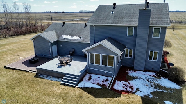 3358 70th Ave N, Moorhead, MN 56560 - back of property featuring a chimney, a deck, and a shingled roof