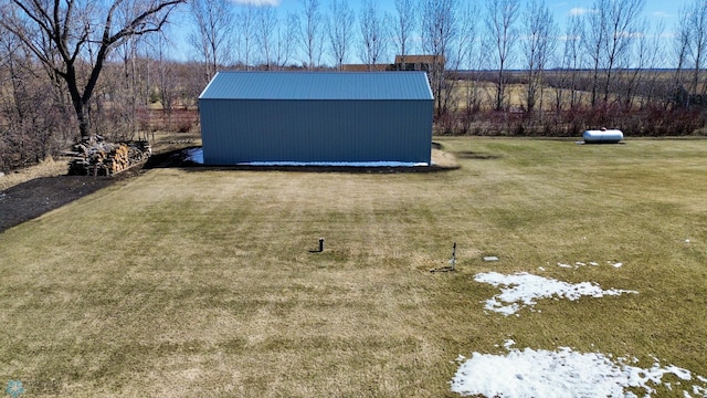 3358 70th Ave N, Moorhead, MN 56560 - view of grassy yard featuring an outdoor structure