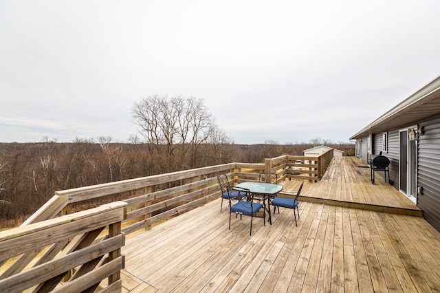 34506 Pleasant Point Dr, Homer Twp, MN 55987 - deck featuring outdoor dining area and a grill