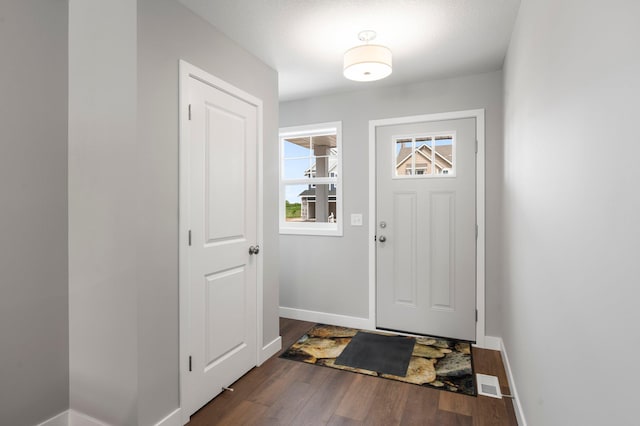 1591 76th St W, Inver Grove Heights, MN 55077 - foyer entrance with dark wood-style flooring and baseboards