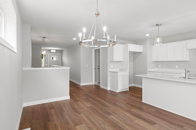 1591 76th St W, Inver Grove Heights, MN 55077 - kitchen with a sink, dark wood-style flooring, and baseboards