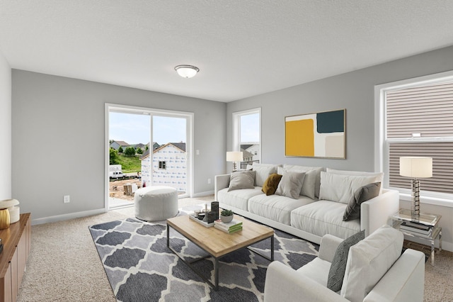1591 76th St W, Inver Grove Heights, MN 55077 - living room featuring baseboards and carpet flooring