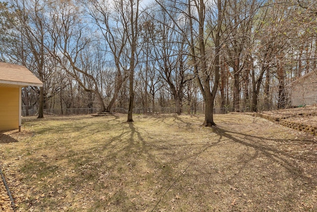 view of yard with fence
