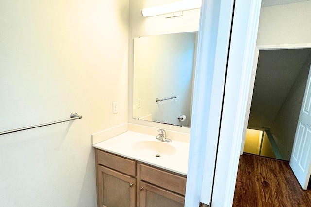 716 Desoto St, Saint Paul, MN 55130 - bathroom featuring vanity and wood finished floors