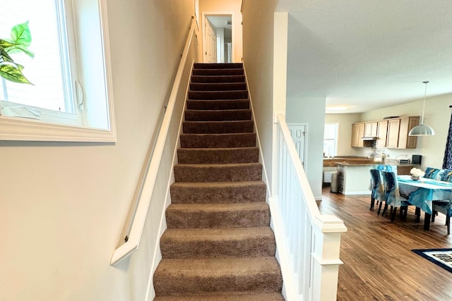 716 Desoto St, Saint Paul, MN 55130 - stairs with wood finished floors